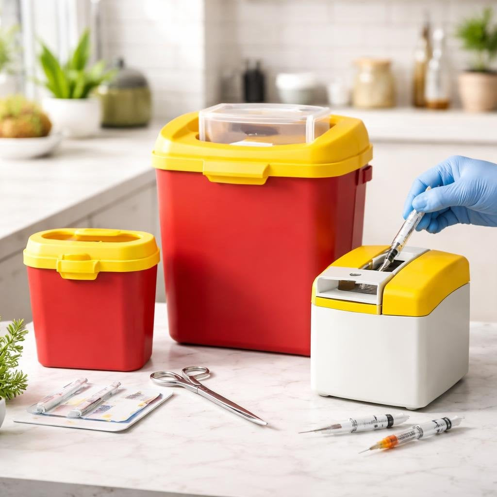 Needle destruction devices with puncture-resistant sharps containers
