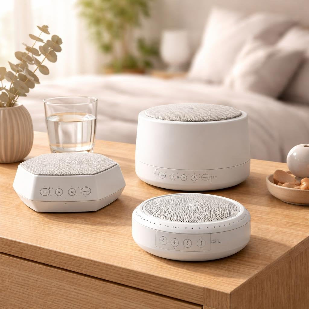 Portable sleep sound machine with white noise and timer