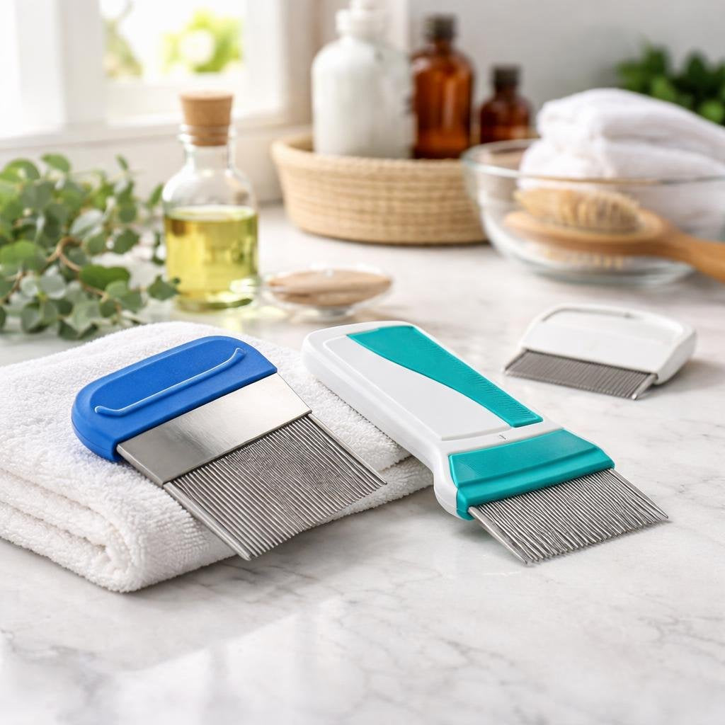 Fine-tooth lice comb for nit removal and checks