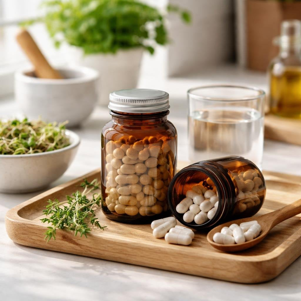 Thymus extract capsules with simple ingredients label