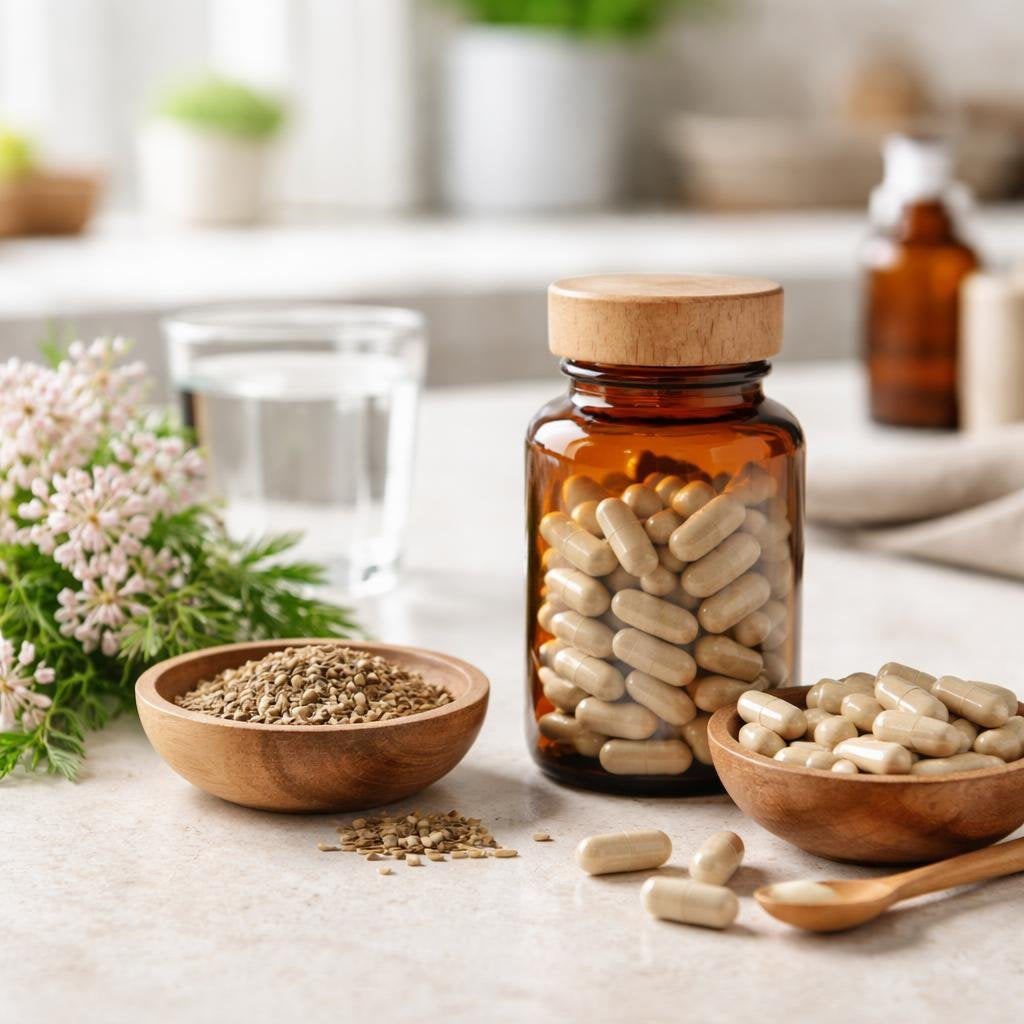 Valerian root capsules for relaxation and sleep support