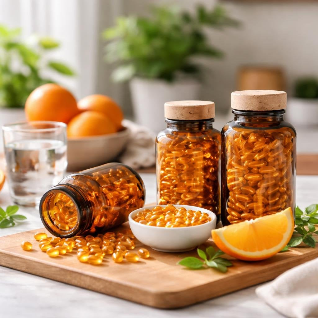 Vitamin C capsules, tablets, and powder supplement options