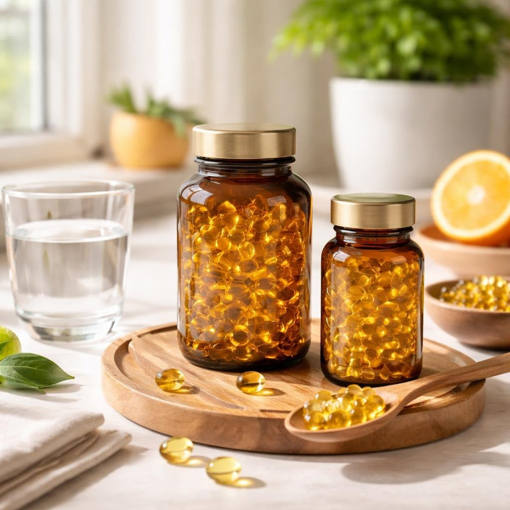 Vitamin D3 softgels supporting bone health and immunity
