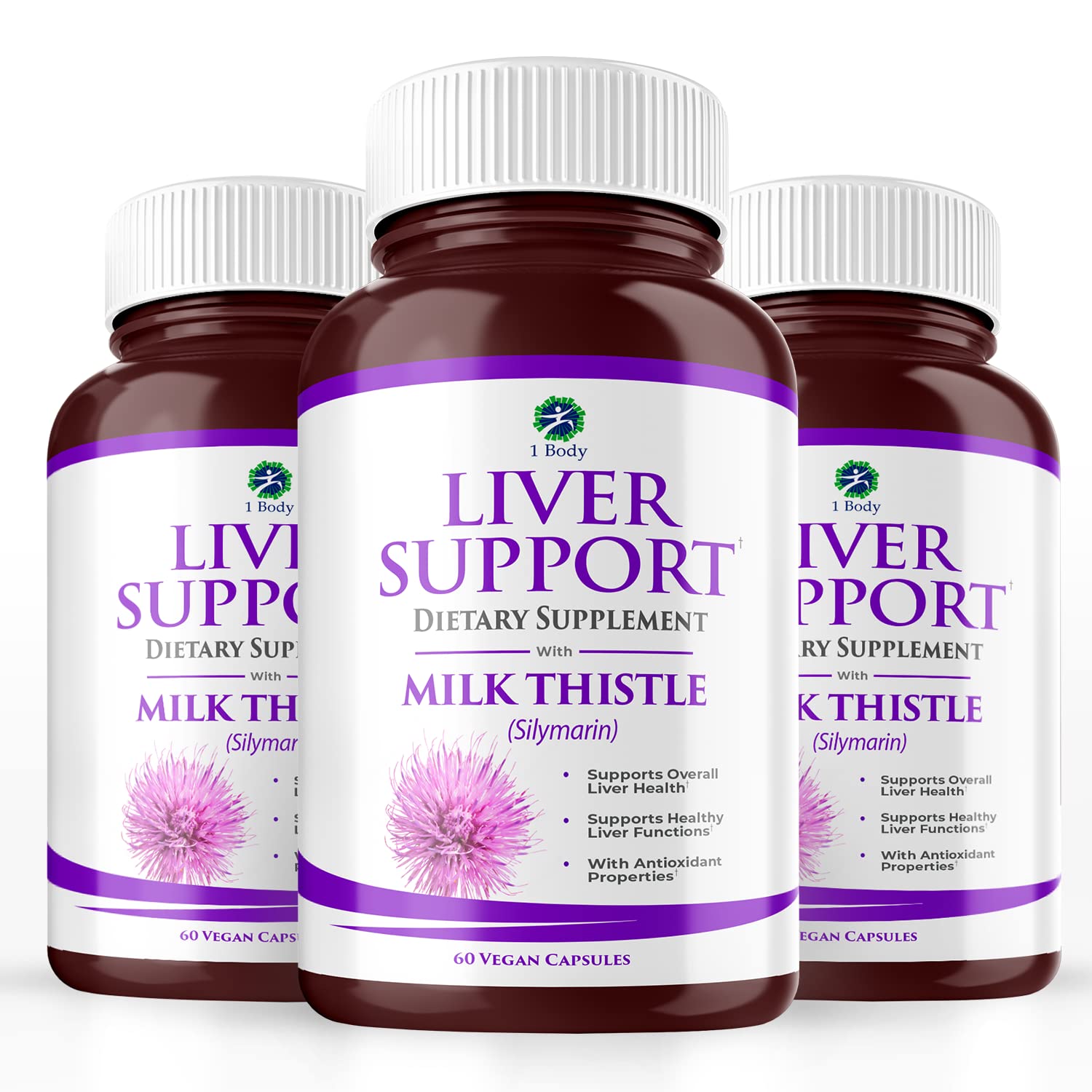 1 Body Liver Cleanse bottle being poured, suggesting easy daily detox routine.