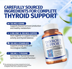 1 Body thyroid support bottle on desk with wellness products for your morning routine