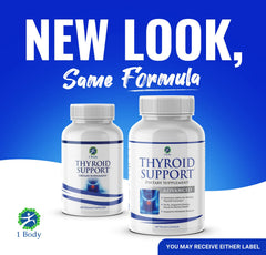 1 Body thyroid support capsules close-up highlighting non-GMO, clean nutrition