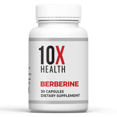 10X Health Berberine bottle front for daily support with dihydroberberine absorption.