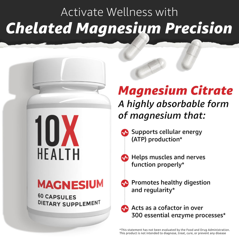 10x health magnesium citrate capsules—easy-to-swallow daily support.