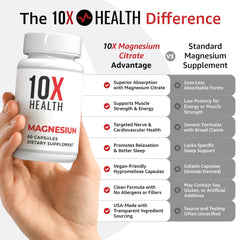 10x health serving-size image—120 mg magnesium citrate per serving.