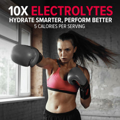 10X Health System electrolytes ingredients label highlighting clean, non-GMO formulation.