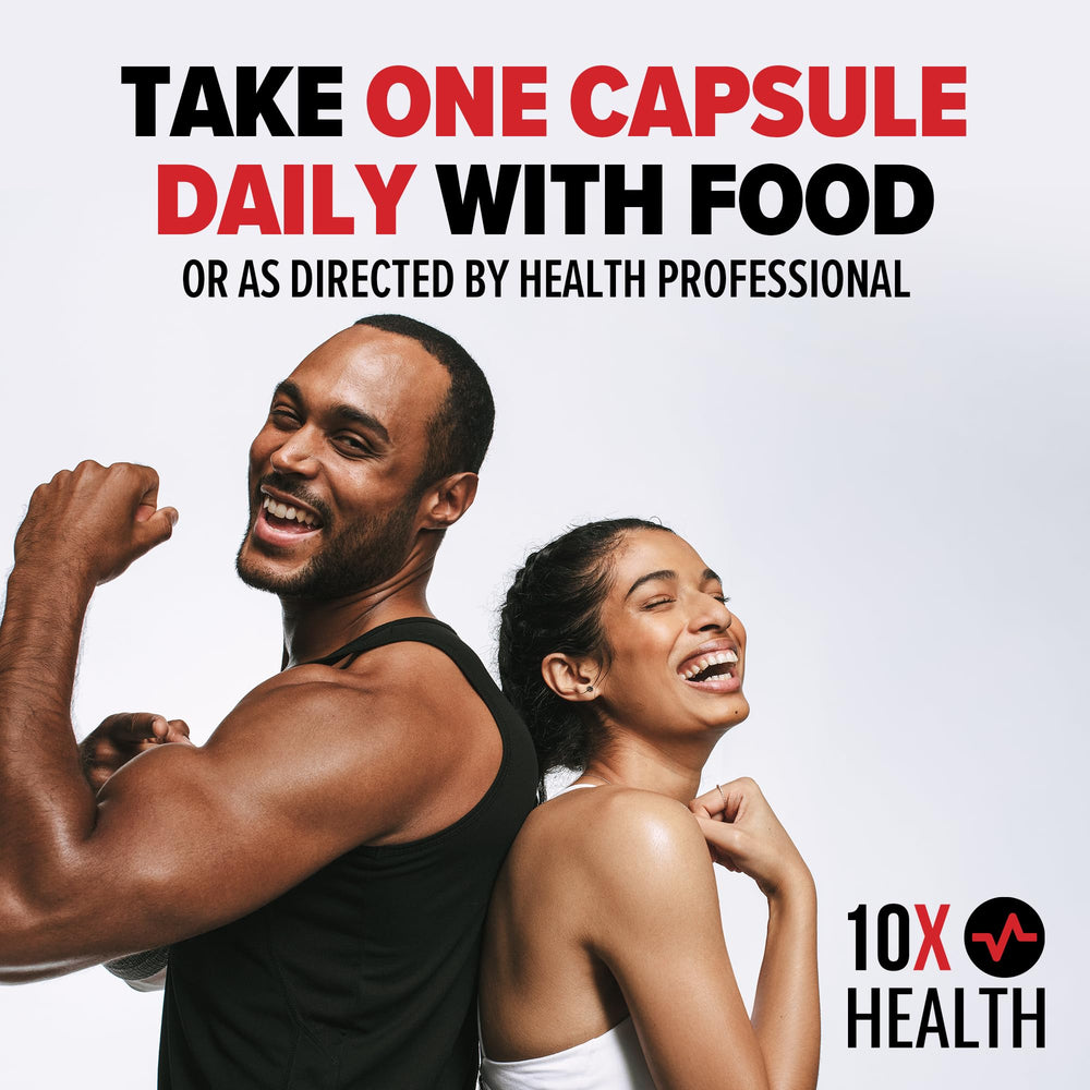 10X Health System gluten-free and dairy-free zinc label communicates clean ingredients.