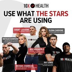 10X Health System honey vanilla nutrition panel close-up highlights high-protein, low-sugar profile