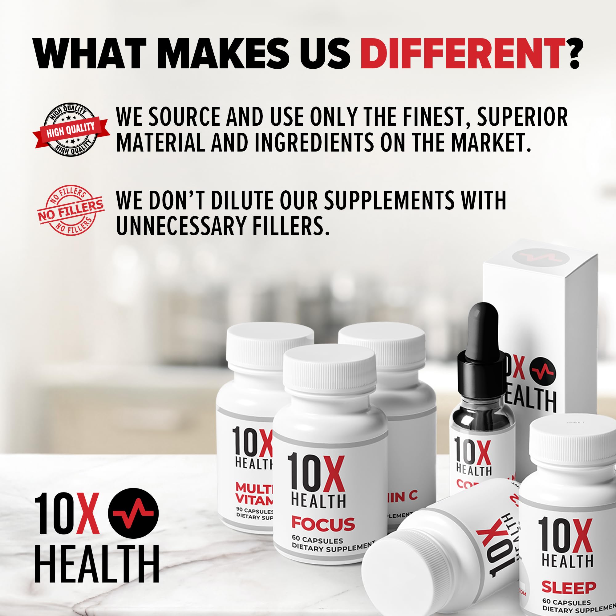 10X Health System immune support graphic illustrates potential daily wellness benefits.