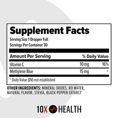 10X Health System Methylene Blue Drops use scene in daily wellness routine.