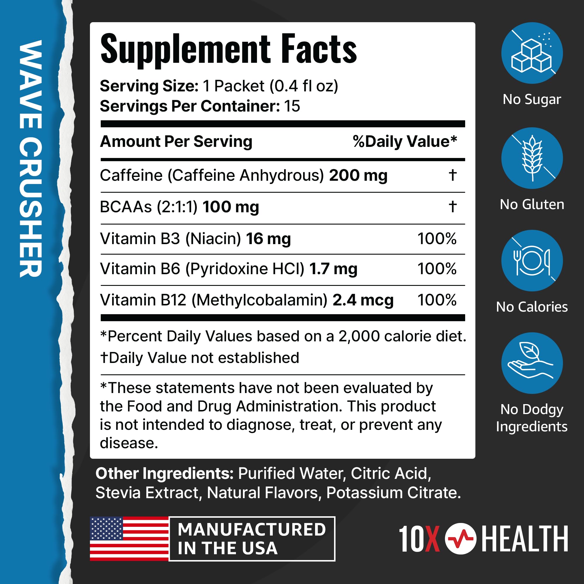 10X Health Wave Crusher tropical punch flavor enhances pre-workout ritual