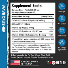 10X Health Wave Crusher tropical punch flavor enhances pre-workout ritual
