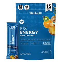 10X Health Wave Crusher tropical punch packet for on-the-go energy and focus