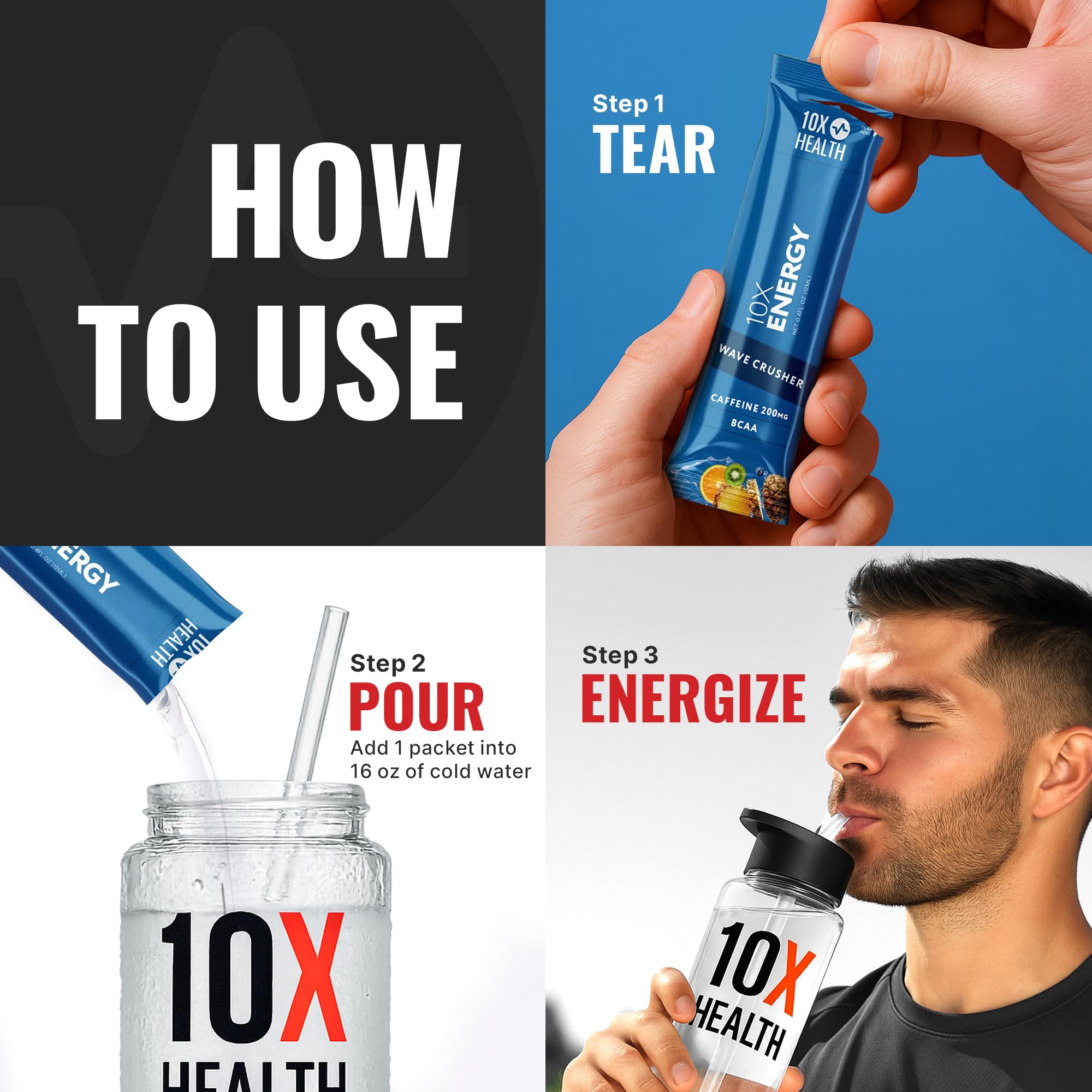 10X Health Wave Crusher vitamin B complex promotes daytime energy and clarity