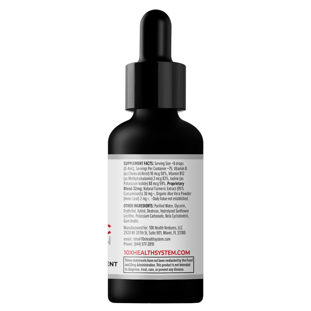 10X Health Turmeric Curcumin label close-up showing 95% curcuminoids