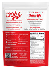 120LIFE Blood Pressure Support pomegranate extract in glass, adds bright flavor and hydration.