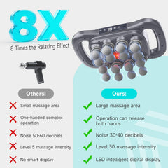 16-head massage gun back relief with targeted deep-tissue therapy.