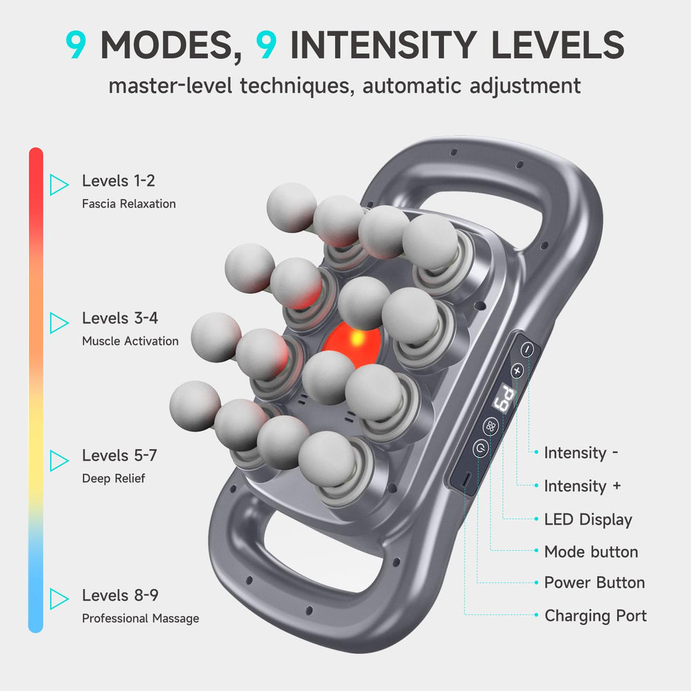 16-head massage gun legs boost circulation and recovery.