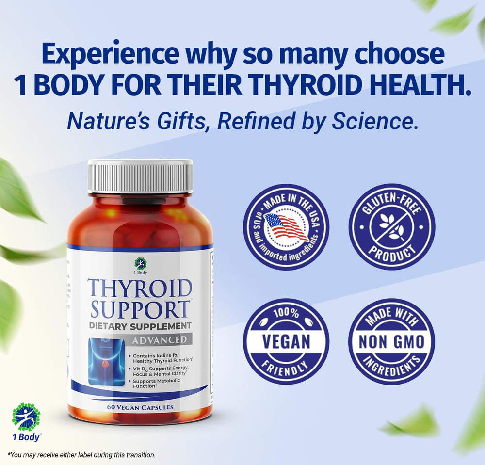 1 Body Thyroid Support ingredients list details key nutrients for thyroid health