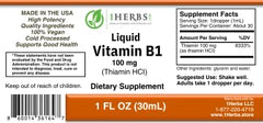 1Herbs B1 thiamine drops with dosing spoon for easy daily use