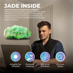 1Love jade stones in the pad enhance infrared heat distribution for deep warming.