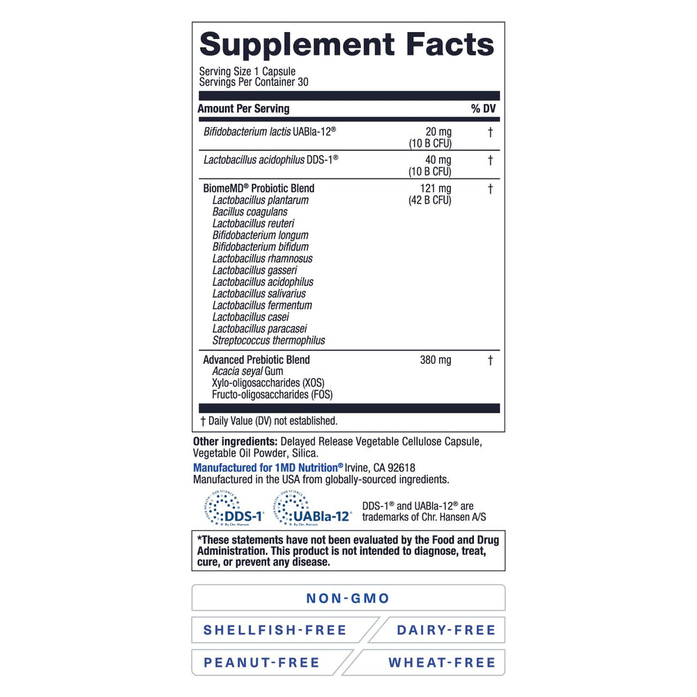 Close-up of BiomeMD Probiotics capsule texture highlighting quality and potency.