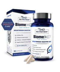 1MD Nutrition BiomeMD Probiotics for Women bottle front showing potent CFUs for digestive support