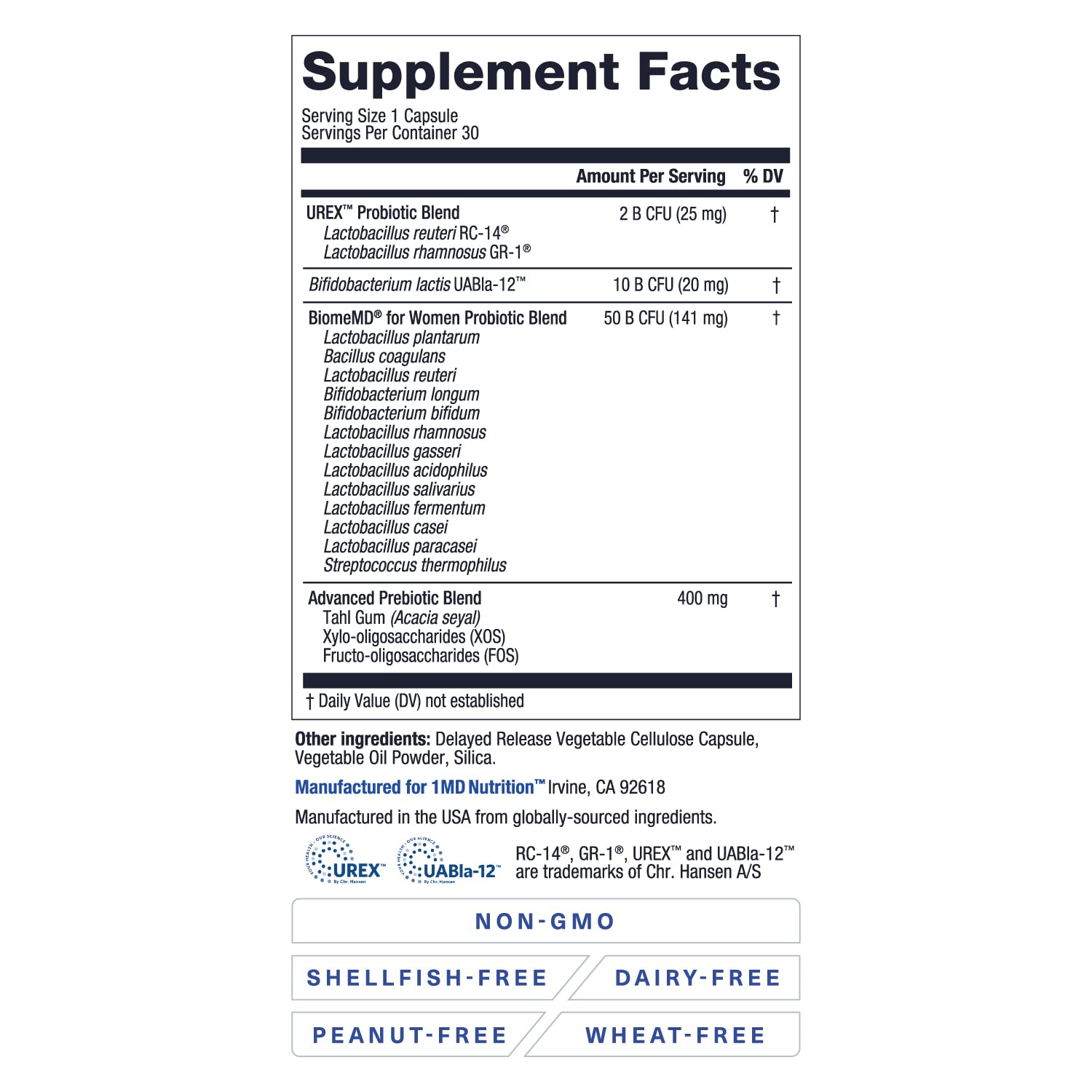 BiomeMD Women capsules foster gut balance and immune-friendly wellness.