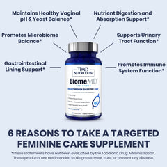 BiomeMD label detail emphasizes potency and multi-strain benefits.