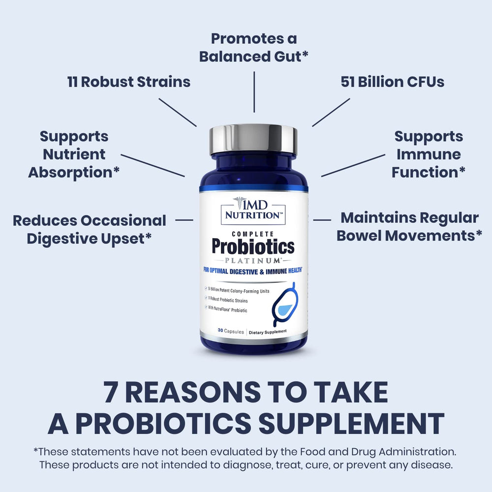Dairy-free icon on 1MD Complete Probiotics Platinum packaging
