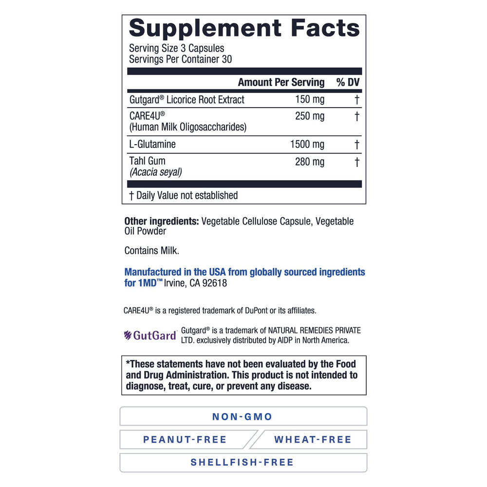 1MD GutMD prebiotic acacia gum close-up for microbiome nourishment