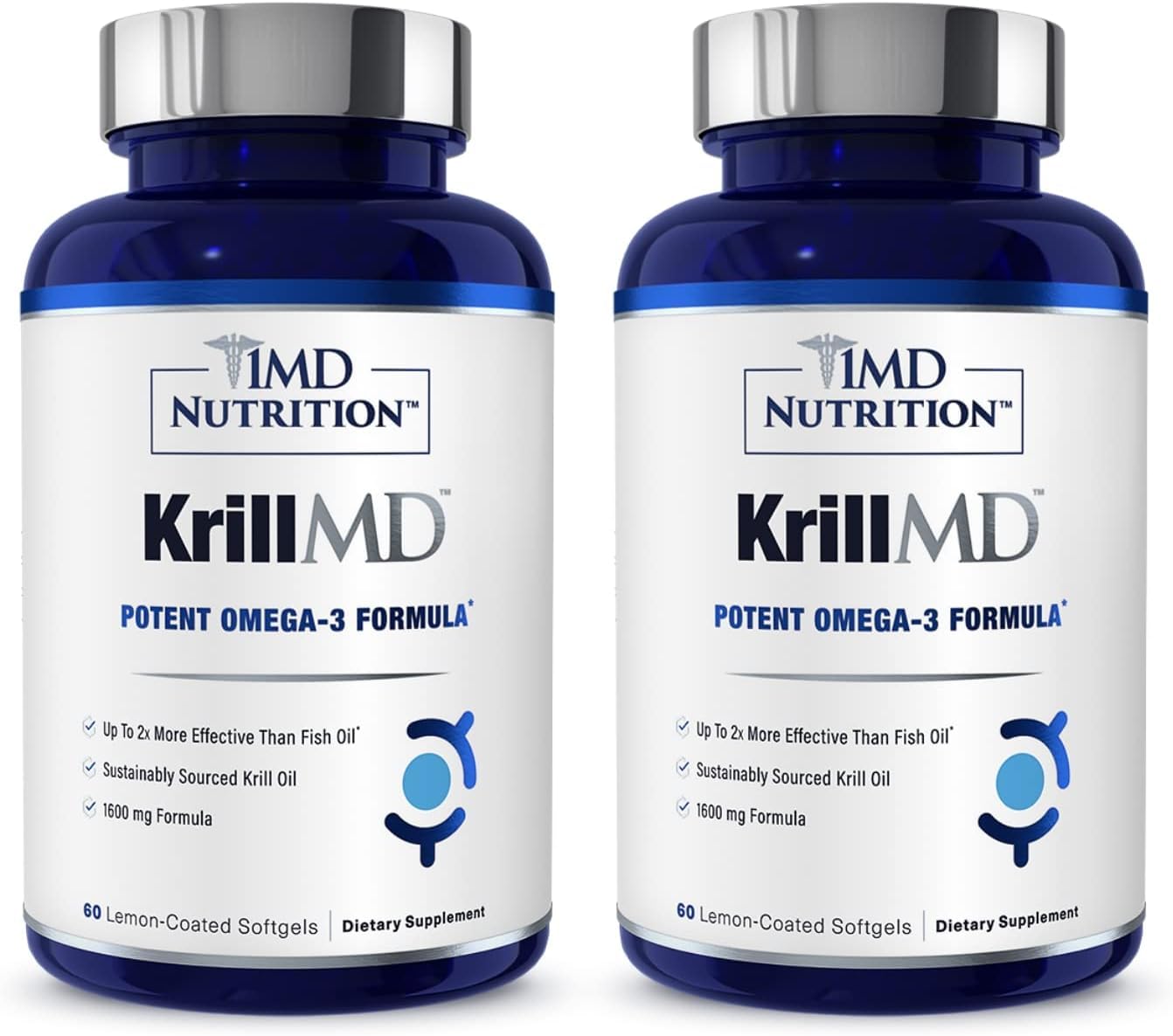 1MD KrillMD bottle front with Antarctic krill oil for daily omega-3 support