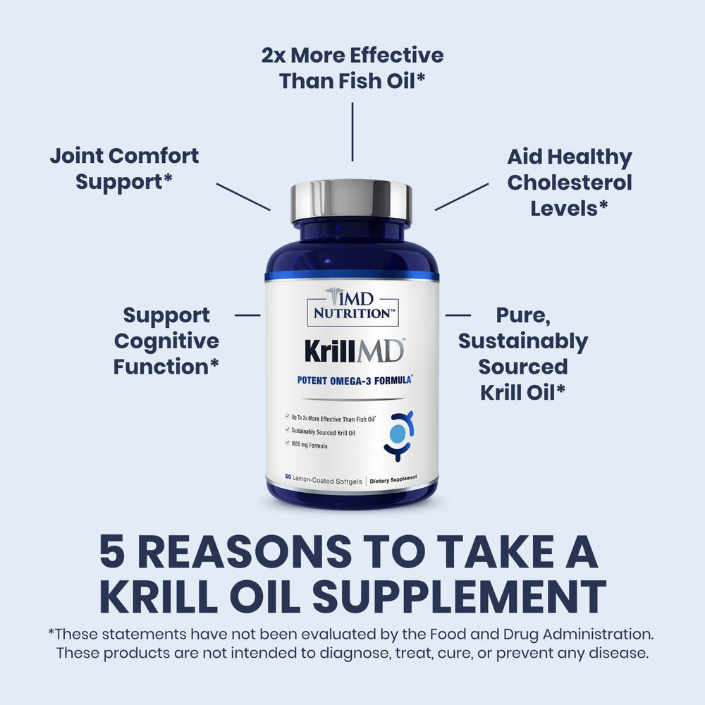 Sustainability logo on KrillMD bottle