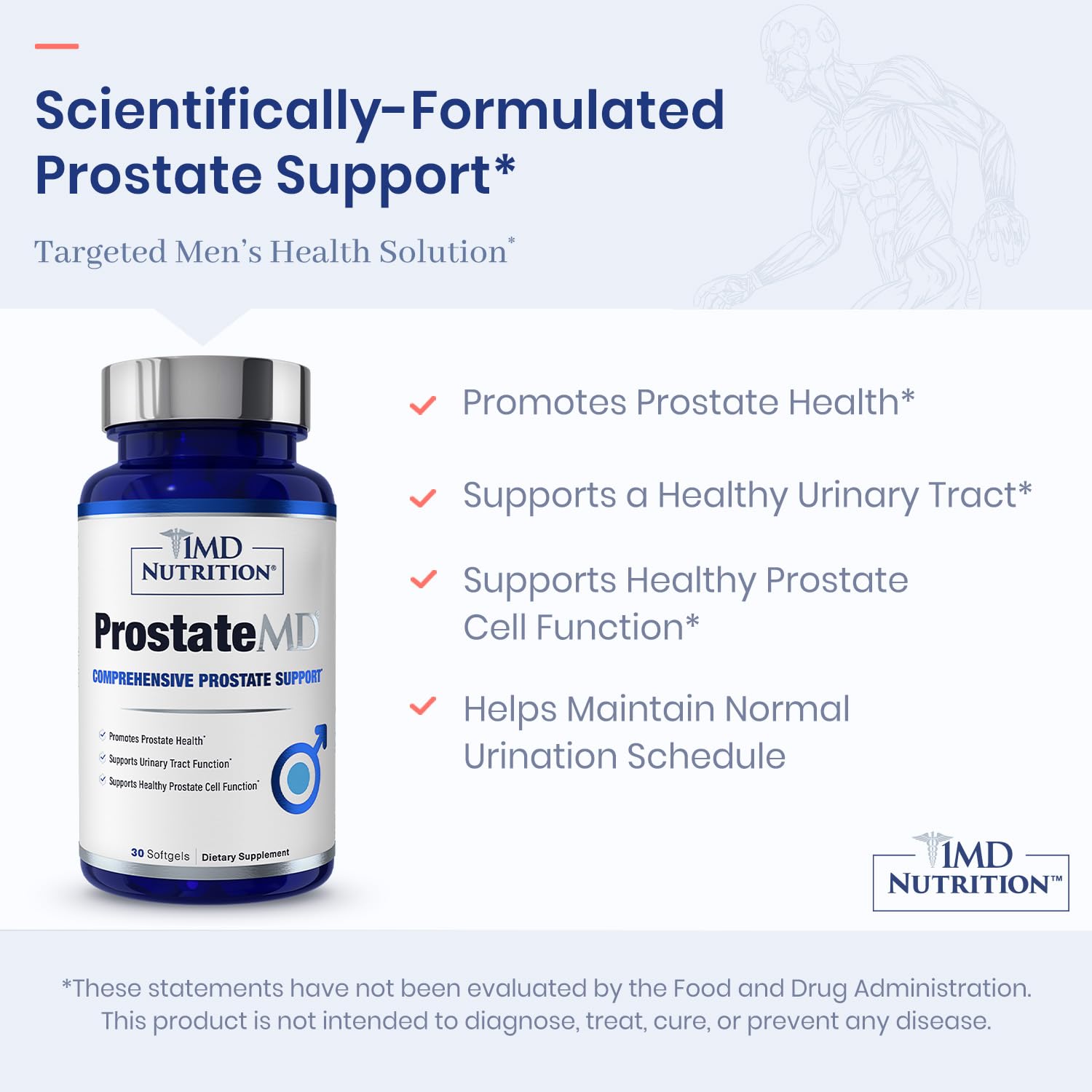 1MD ProstateMD packaging box showing comprehensive prostate support.