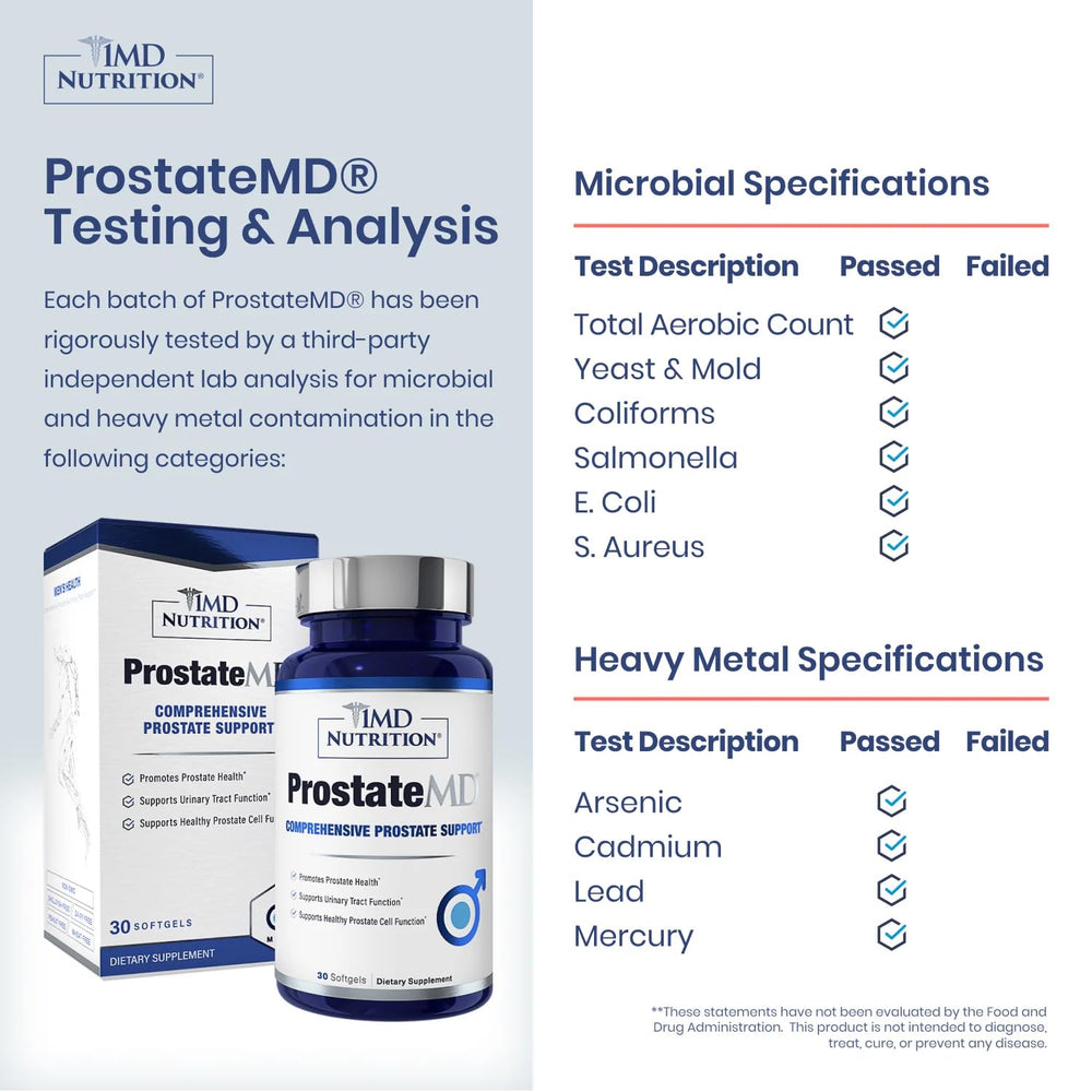 1MD ProstateMD softgel capsules close-up showing high-quality USPlus oil