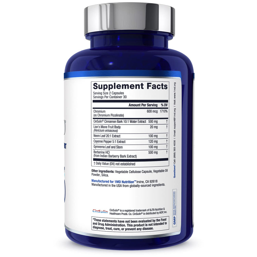 1MD Nutrition Vegan Capsules in a clean bottle for convenient daily use