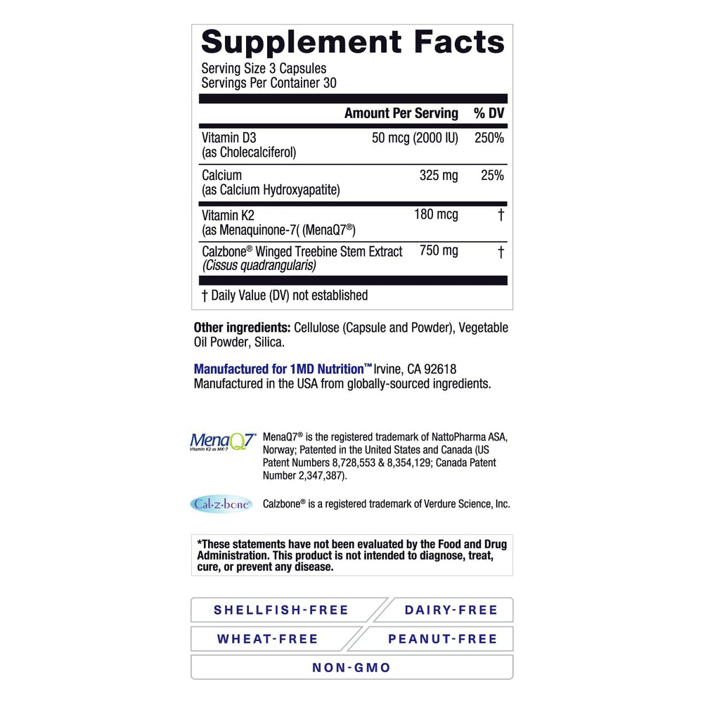 1MD OsteoMD bone-health-visual graphic communicates comprehensive mineral support in one bottle.