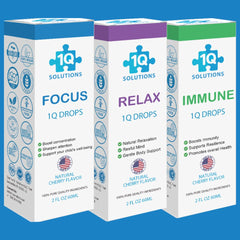1Q Solutions Kit focus bottle pour aids concentration with a kid-friendly taste