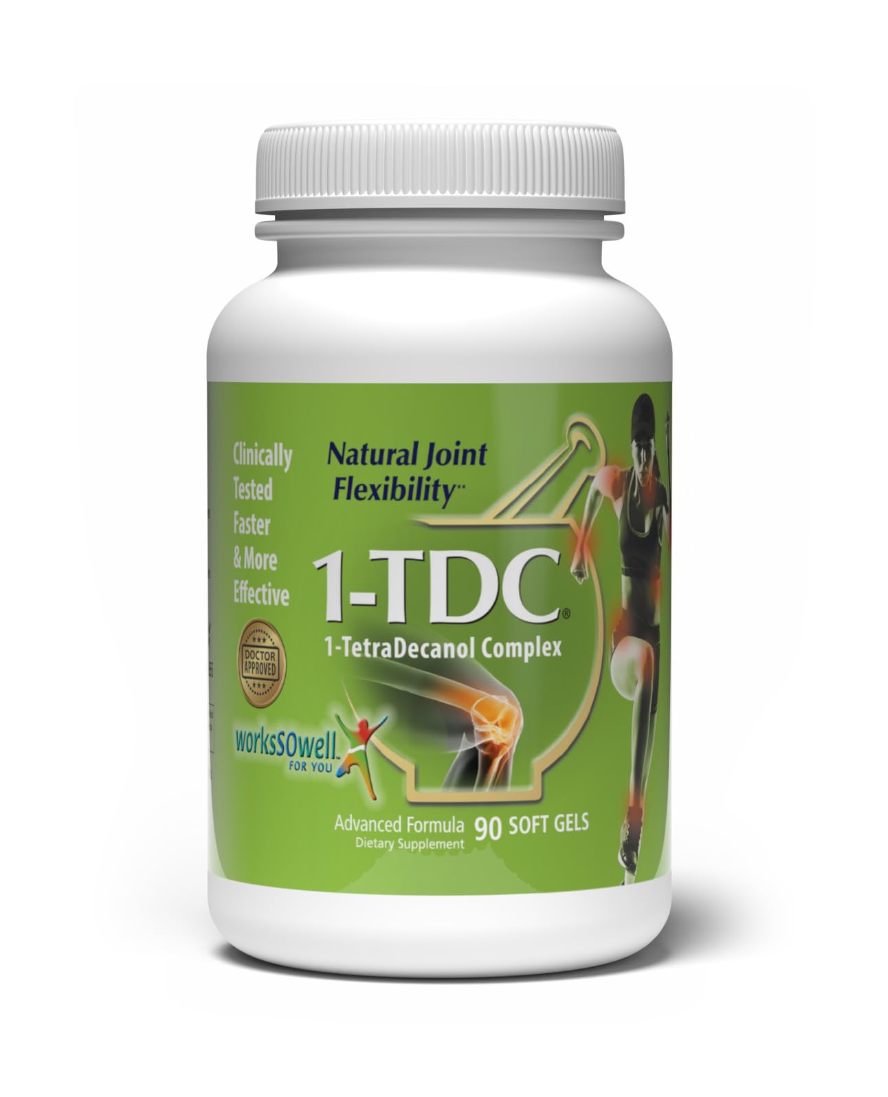 1-TDC bottle pour demonstrates simple daily joint support for comfortable movement.