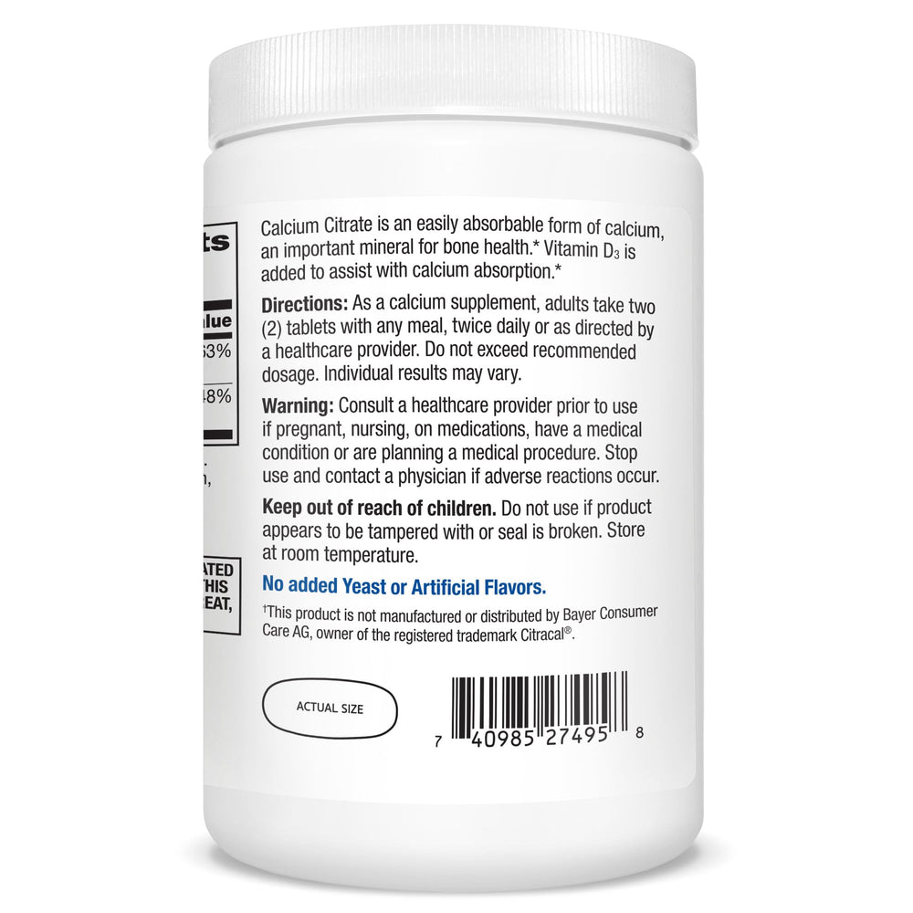 21st Century Calcium Citrate Plus D3 pills stacked illustrate a budget-friendly daily supplement.