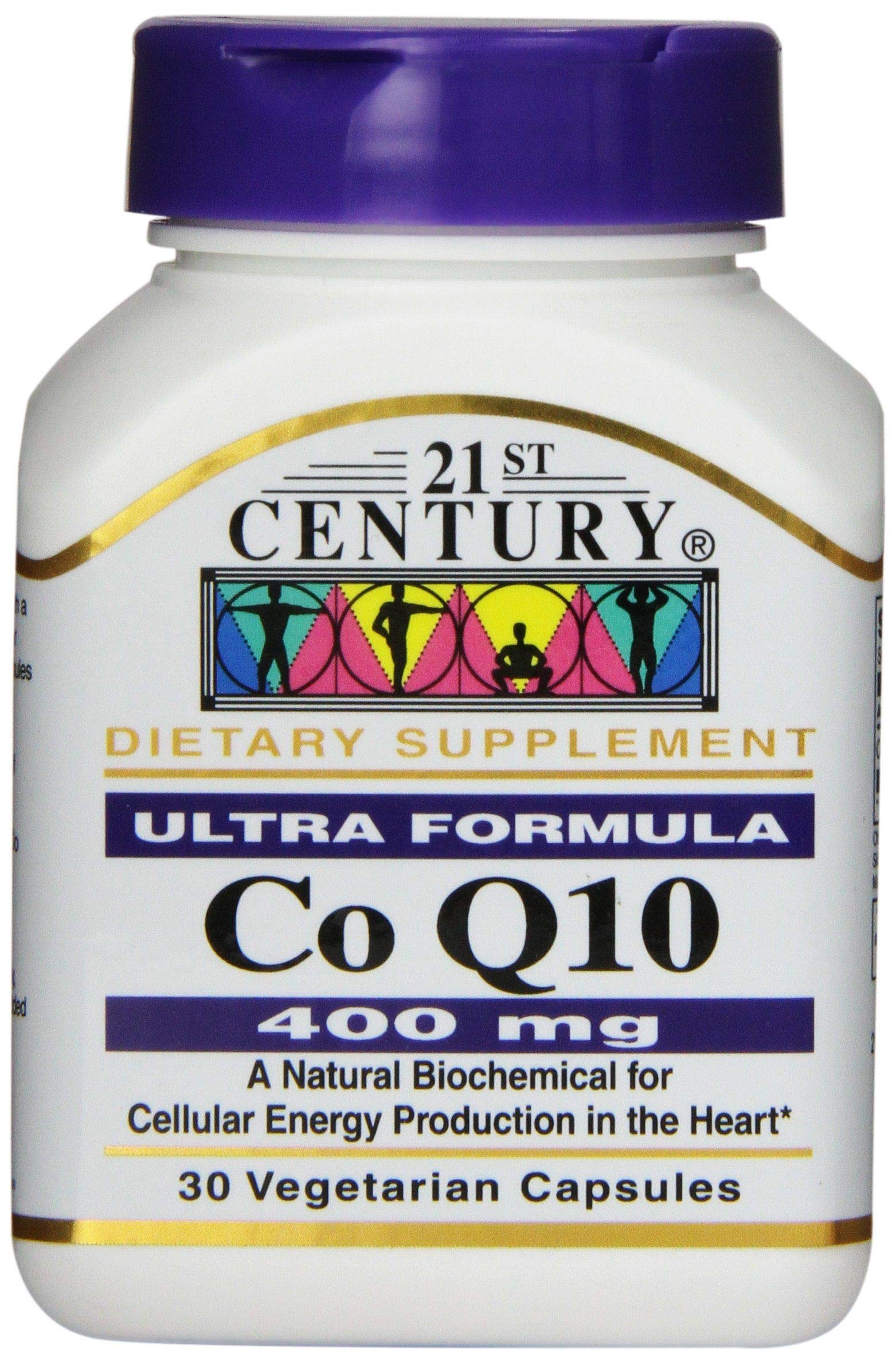21st Century CoQ10 bottle front view for daily energy support.
