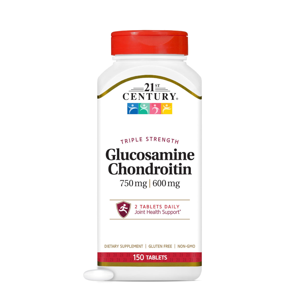 21st Century Glucosamine Chondroitin triple-strength bottle for joint support in daily routines.