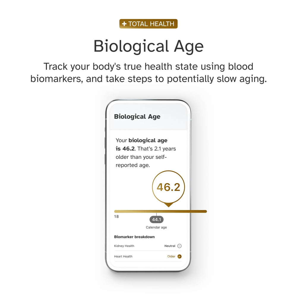 23andMe Total Health DNA test kit packaging shows easy-to-use at-home sample collection