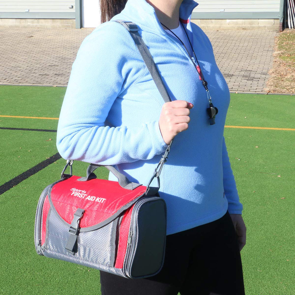 24/7 First Aid Coaches Kit gloves and tools for hygienic treatment.