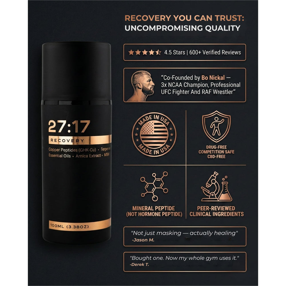 27:17 Recovery Cream being applied to the skin for pre-workout warming