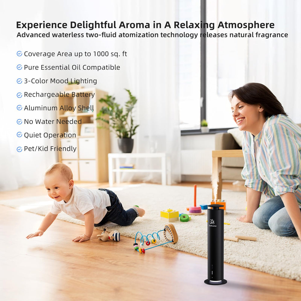 2ndAroma diffuser in living room demonstrates large-area fragrance coverage